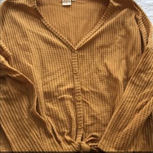 Waffle knit long sleeve
